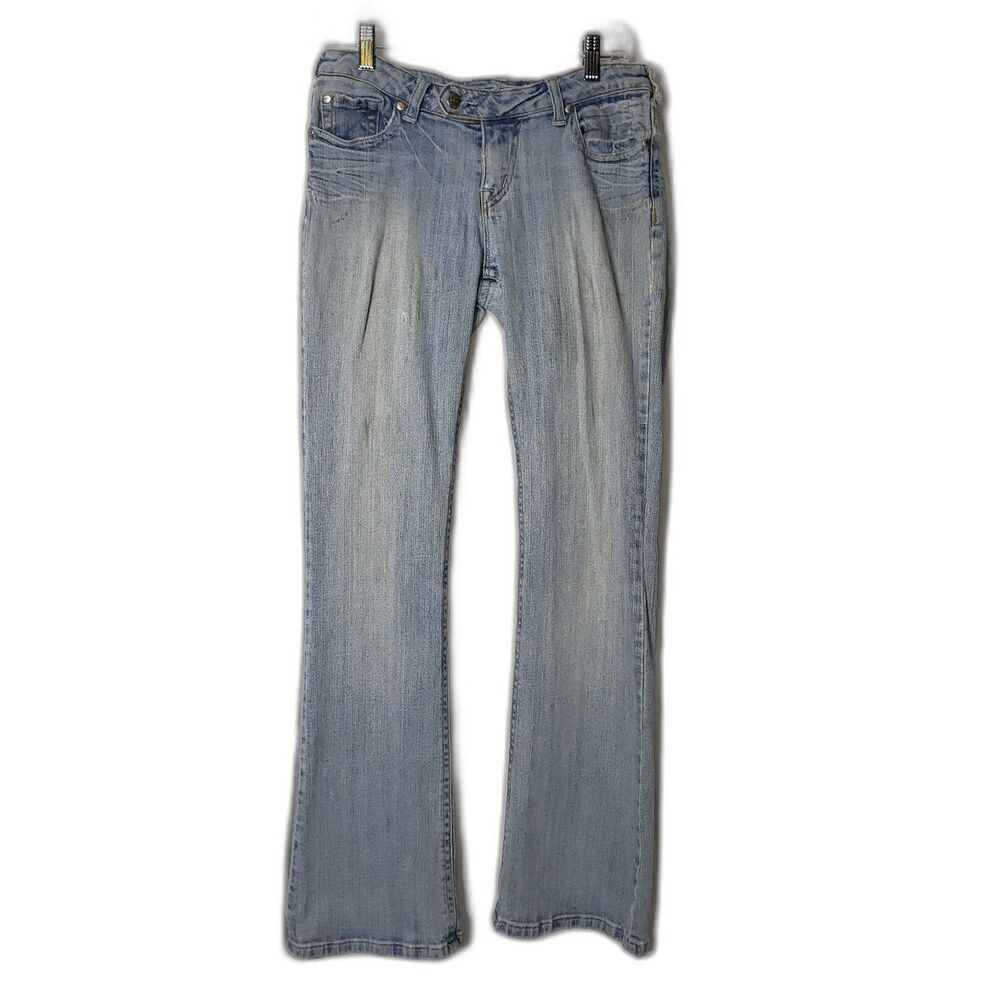 REVOLT Distressed Denim Bootcut Flare Jeans Juniors Size 7